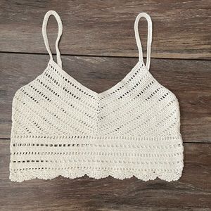 H&M, Crochet Crop Top, Size: S, Color: Cream